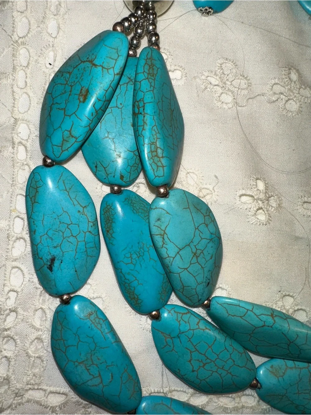 paparazzi Zi Turquoise Blue Multi-Strand Beaded Necklace with Drop Earrings